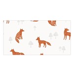 Fox Animal Wild Pattern Satin Shawl Front