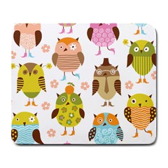 Cute Owls Pattern Large Mousepads by BangZart