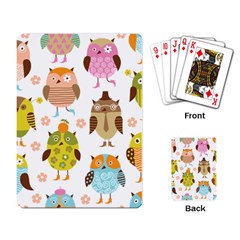 Cute Owls Pattern Playing Card by BangZart