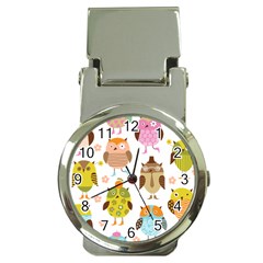 Cute Owls Pattern Money Clip Watches by BangZart