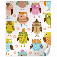 Cute Owls Pattern Canvas 16  X 20   by BangZart