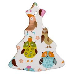 Cute Owls Pattern Ornament (christmas Tree)  by BangZart