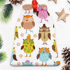 Cute Owls Pattern Bell Ornament (two Sides) by BangZart