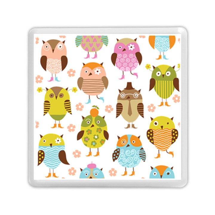 Cute Owls Pattern Memory Card Reader (Square) 