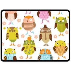 Cute Owls Pattern Double Sided Fleece Blanket (large)  by BangZart