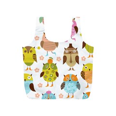 Cute Owls Pattern Full Print Recycle Bags (s)  by BangZart