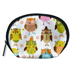 Cute Owls Pattern Accessory Pouches (medium)  by BangZart