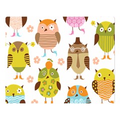 Cute Owls Pattern Double Sided Flano Blanket (large)  by BangZart