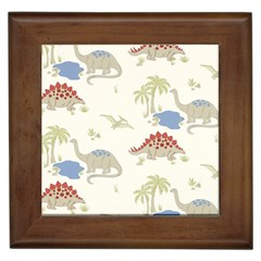 Dinosaur Art Pattern Framed Tiles by BangZart