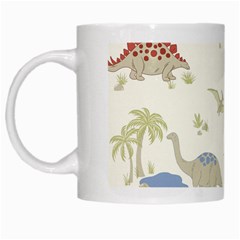 Dinosaur Art Pattern White Mugs by BangZart