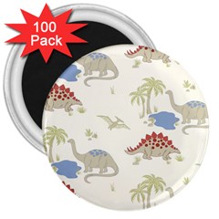 Dinosaur Art Pattern 3  Magnets (100 Pack) by BangZart