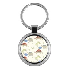 Dinosaur Art Pattern Key Chains (round)  by BangZart