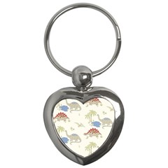 Dinosaur Art Pattern Key Chains (heart)  by BangZart