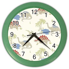 Dinosaur Art Pattern Color Wall Clocks by BangZart