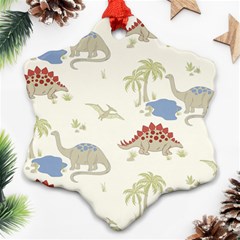 Dinosaur Art Pattern Ornament (snowflake) by BangZart