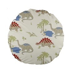 Dinosaur Art Pattern Standard 15  Premium Round Cushions by BangZart