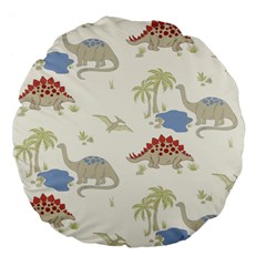 Dinosaur Art Pattern Large 18  Premium Flano Round Cushions by BangZart