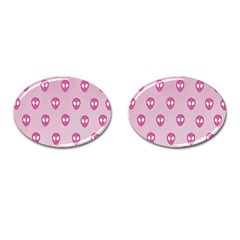 Alien Pattern Pink Cufflinks (oval) by BangZart