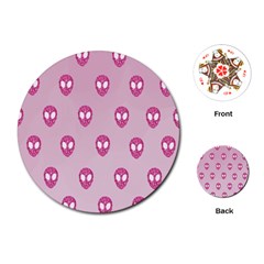 Alien Pattern Pink Playing Cards (round)  by BangZart