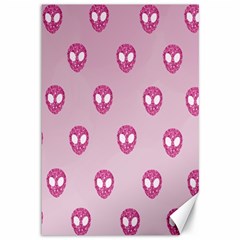 Alien Pattern Pink Canvas 12  X 18   by BangZart