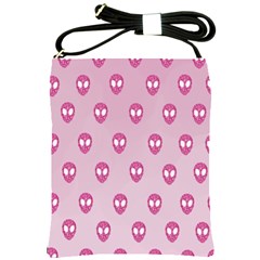 Alien Pattern Pink Shoulder Sling Bags by BangZart