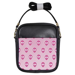 Alien Pattern Pink Girls Sling Bags by BangZart