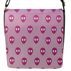 Alien Pattern Pink Flap Messenger Bag (s) by BangZart