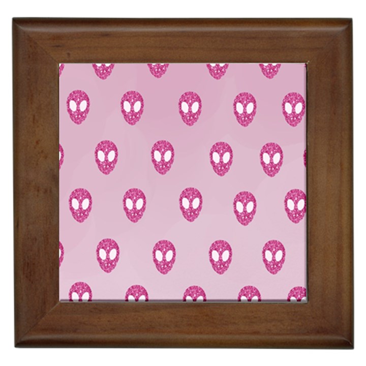 Alien Pattern Pink Framed Tiles