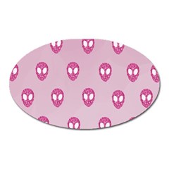 Alien Pattern Pink Oval Magnet by BangZart