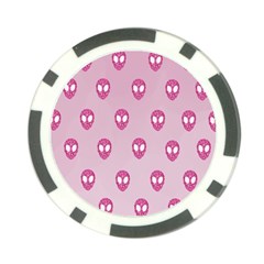 Alien Pattern Pink Poker Chip Card Guard by BangZart