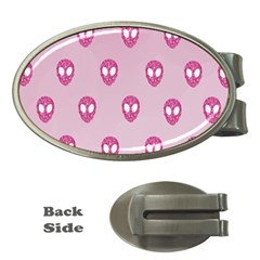 Alien Pattern Pink Money Clips (oval) 