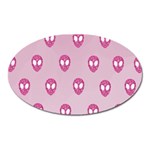 Alien Pattern Pink Oval Magnet Front