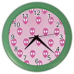 Alien Pattern Pink Color Wall Clocks by BangZart