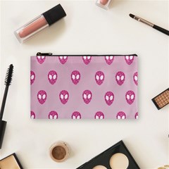 Alien Pattern Pink Cosmetic Bag (small)  by BangZart