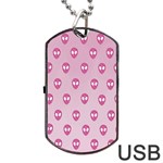 Alien Pattern Pink Dog Tag USB Flash (One Side) Front