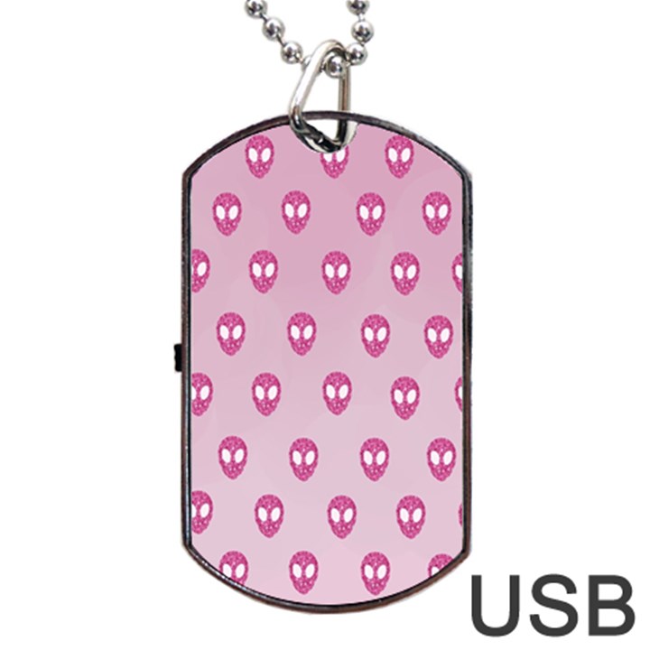 Alien Pattern Pink Dog Tag USB Flash (One Side)