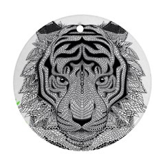 Tiger Head Ornament (round) by BangZart