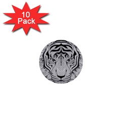 Tiger Head 1  Mini Buttons (10 Pack)  by BangZart