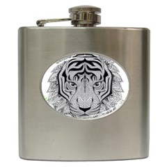 Tiger Head Hip Flask (6 Oz) by BangZart