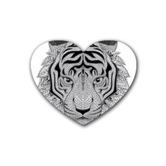 Tiger Head Rubber Coaster (heart)  by BangZart