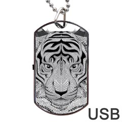 Tiger Head Dog Tag Usb Flash (two Sides) by BangZart