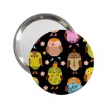 Cute Owls Pattern 2.25  Handbag Mirrors Front