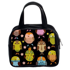 Cute Owls Pattern Classic Handbags (2 Sides) by BangZart