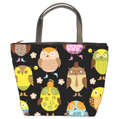 Cute Owls Pattern Bucket Bags by BangZart