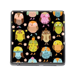 Cute Owls Pattern Memory Card Reader (square) by BangZart