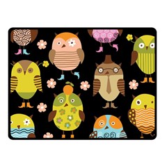 Cute Owls Pattern Fleece Blanket (small) by BangZart