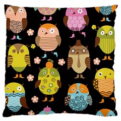 Cute Owls Pattern Large Cushion Case (one Side) by BangZart