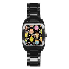 Cute Owls Pattern Stainless Steel Barrel Watch by BangZart