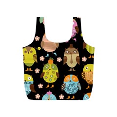 Cute Owls Pattern Full Print Recycle Bags (s)  by BangZart