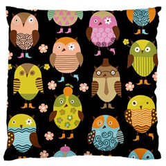 Cute Owls Pattern Large Flano Cushion Case (one Side)